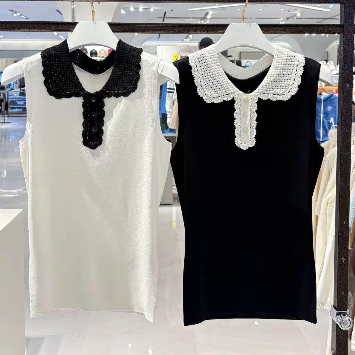Women'S Fashion Vest Tops - Rompi Golf Rajut Wanita Model Lapel