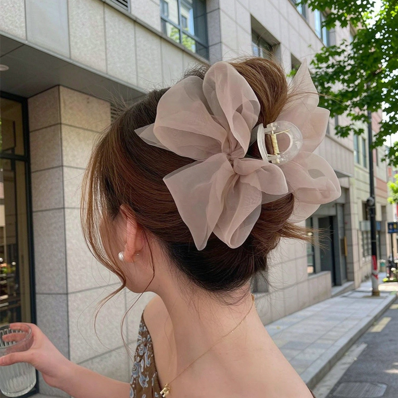 Women'S Fashion Korea - Jepit Rambut Berbentuk Cakar dengan Pita