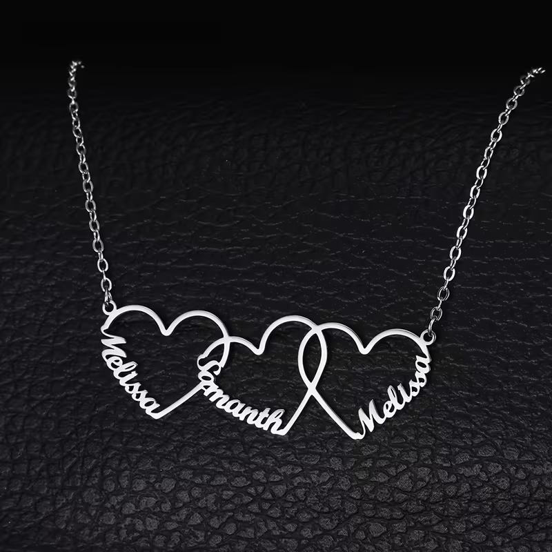 Kalung Nama Hati Saling Terkai - Women Fashion Names ulasan dan harga