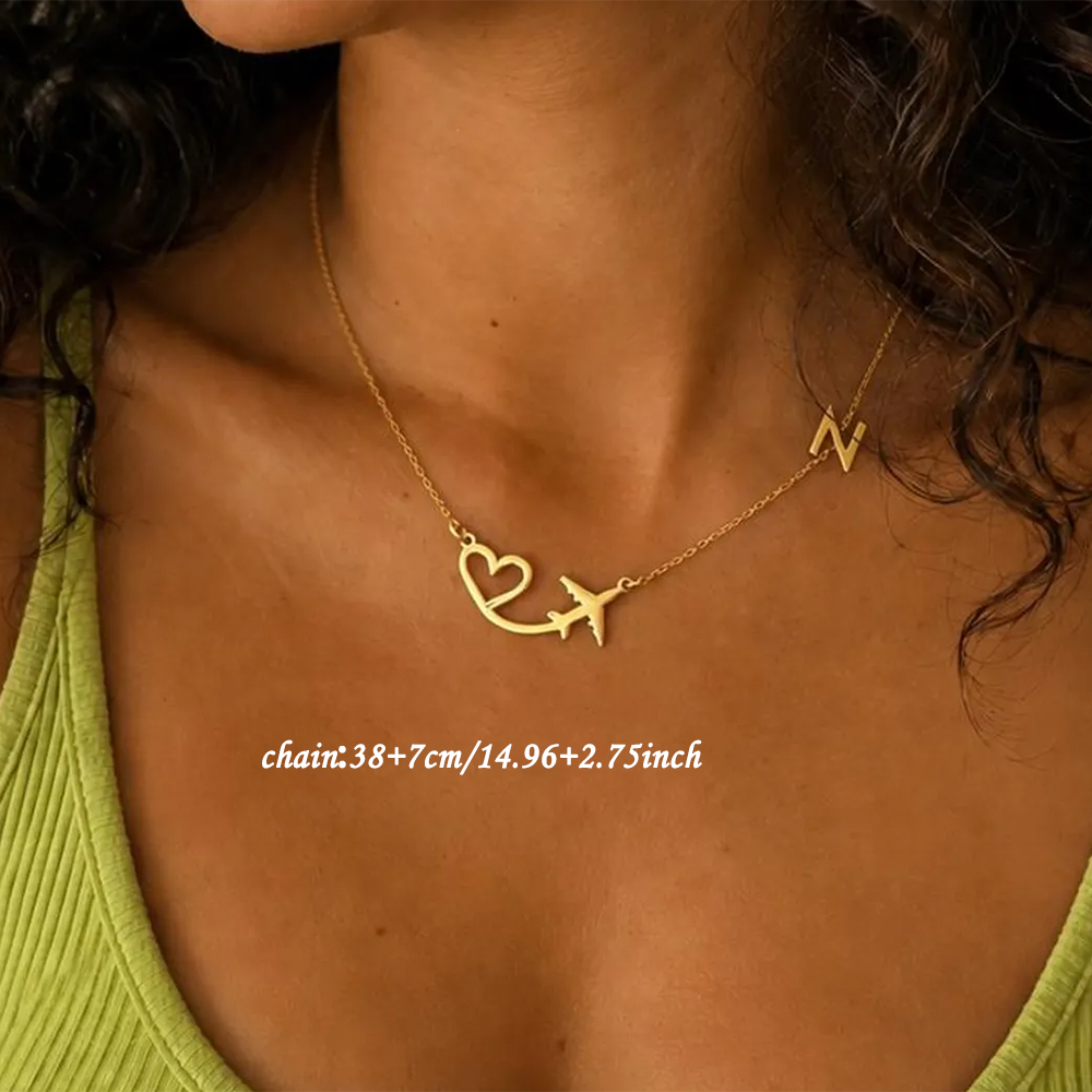Kalung Liontin Inisial Pesawat - Women Fashion Names ulasan dan harga