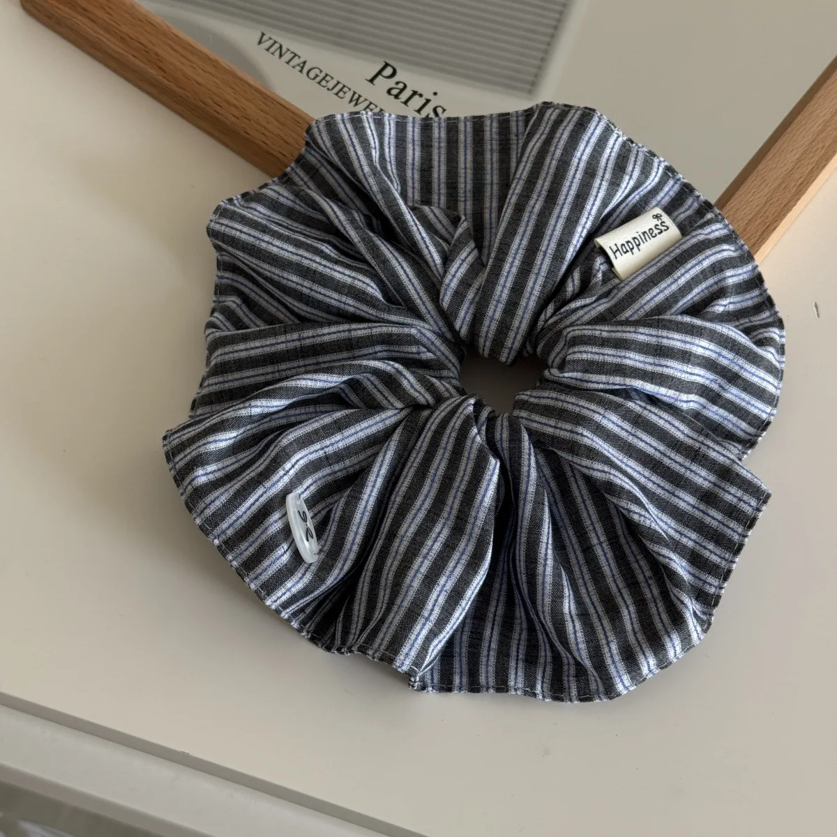 Ikat Rambut Sutra Warna Biru S - Women'S Fashion Korea ulasan dan harga