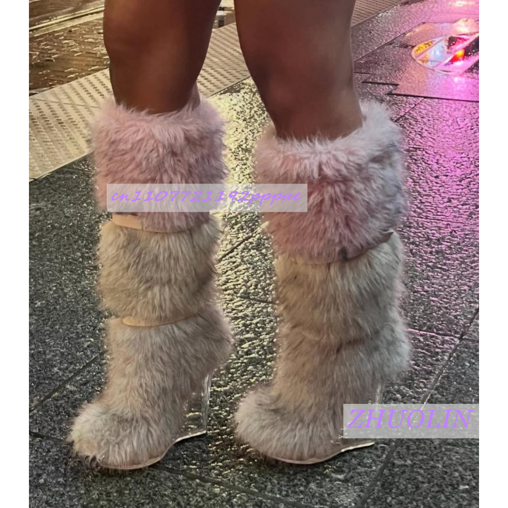 Sepatu Bot Wedge Transparan Be - Women'S Fashion Knee High Boots ulasan dan harga