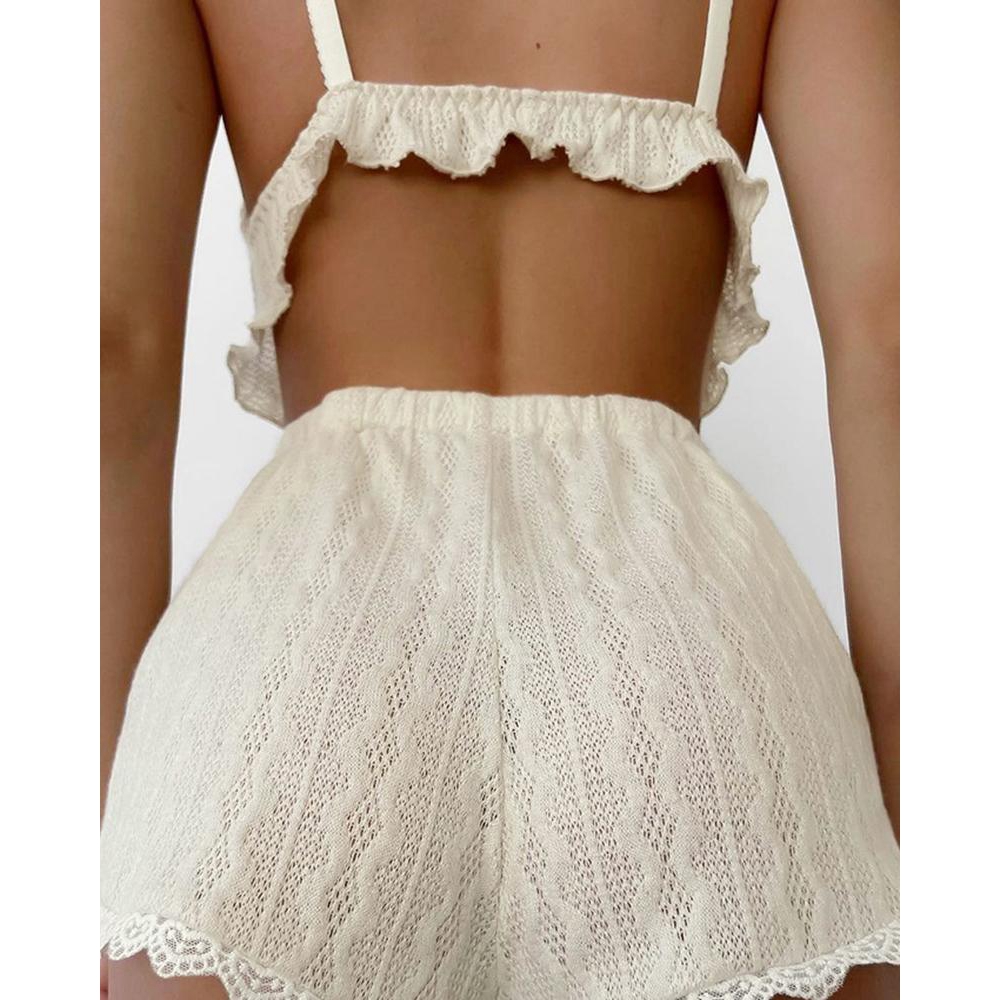 Setelan atasan Cmi tali Spaghe - Lace Trim Cami ulasan dan harga