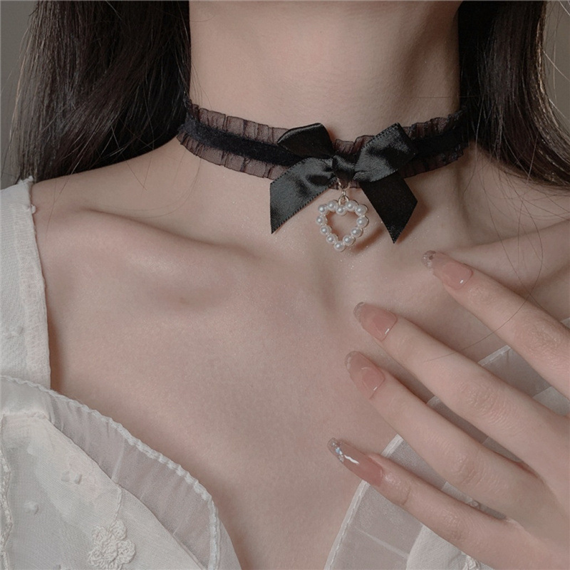 Kalung Renda Mutiara Lolita Y2 - Women Fashion Photoshoot ulasan dan harga